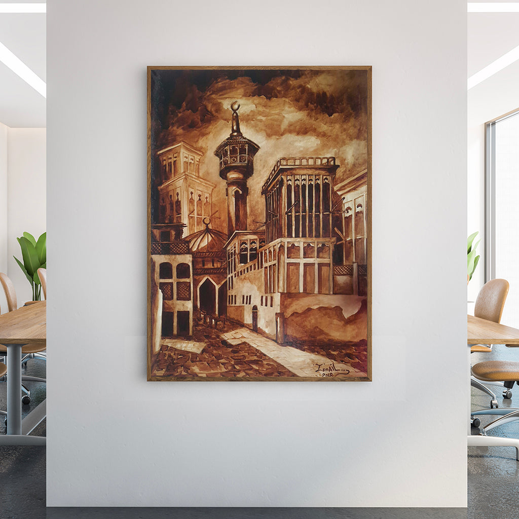 Old Dubai | Coffee On Canvas Painting