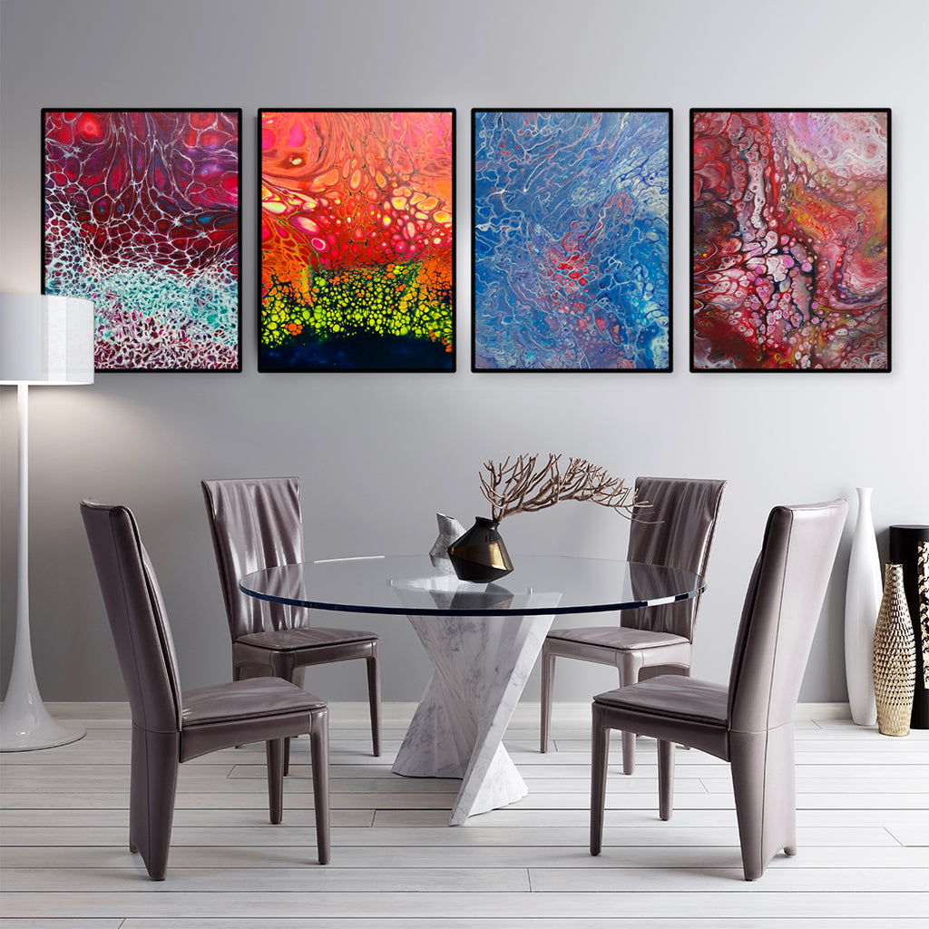 Swirl Series | Handmade Canvas Paintings | Set of 4