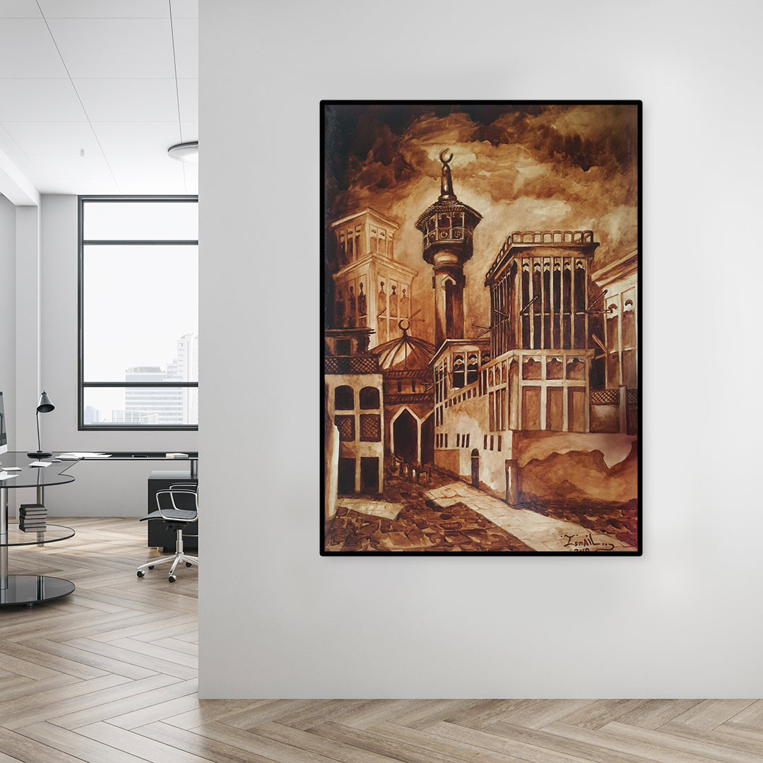 Old Dubai | Coffee On Canvas Painting