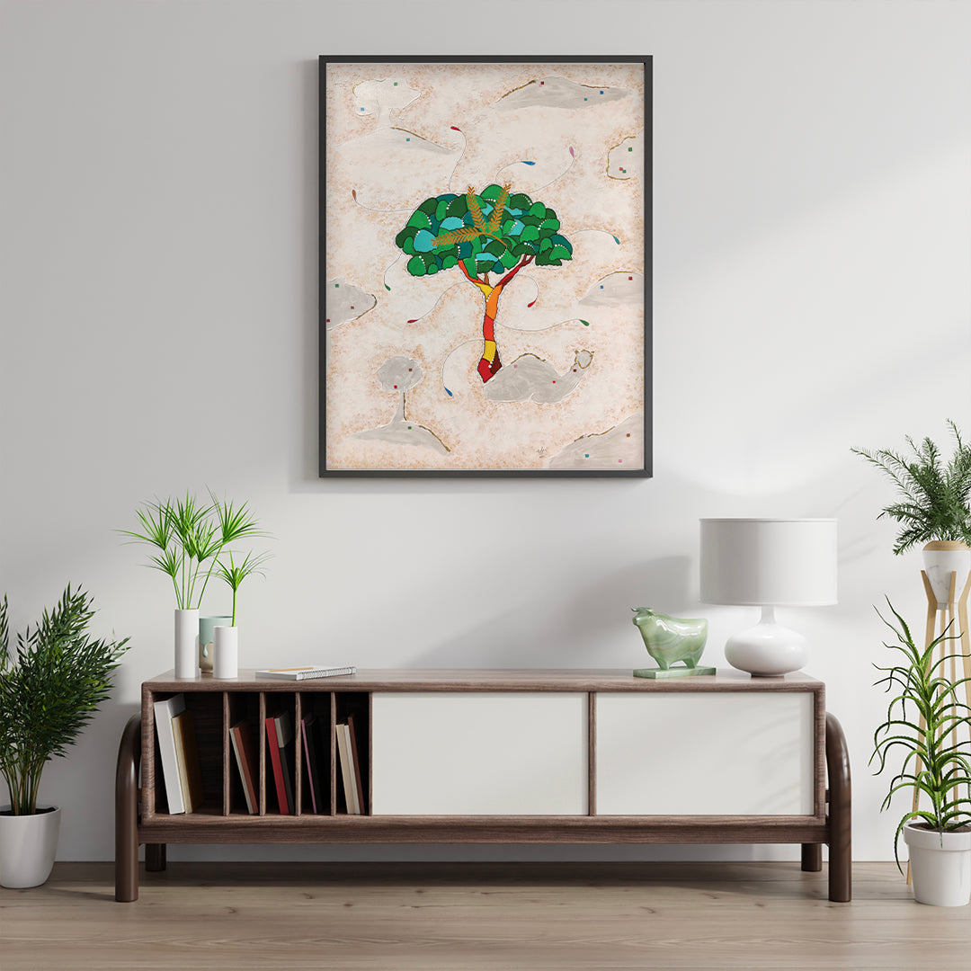 Ghaf Tree: National Tree | Handmade Canvas Painting