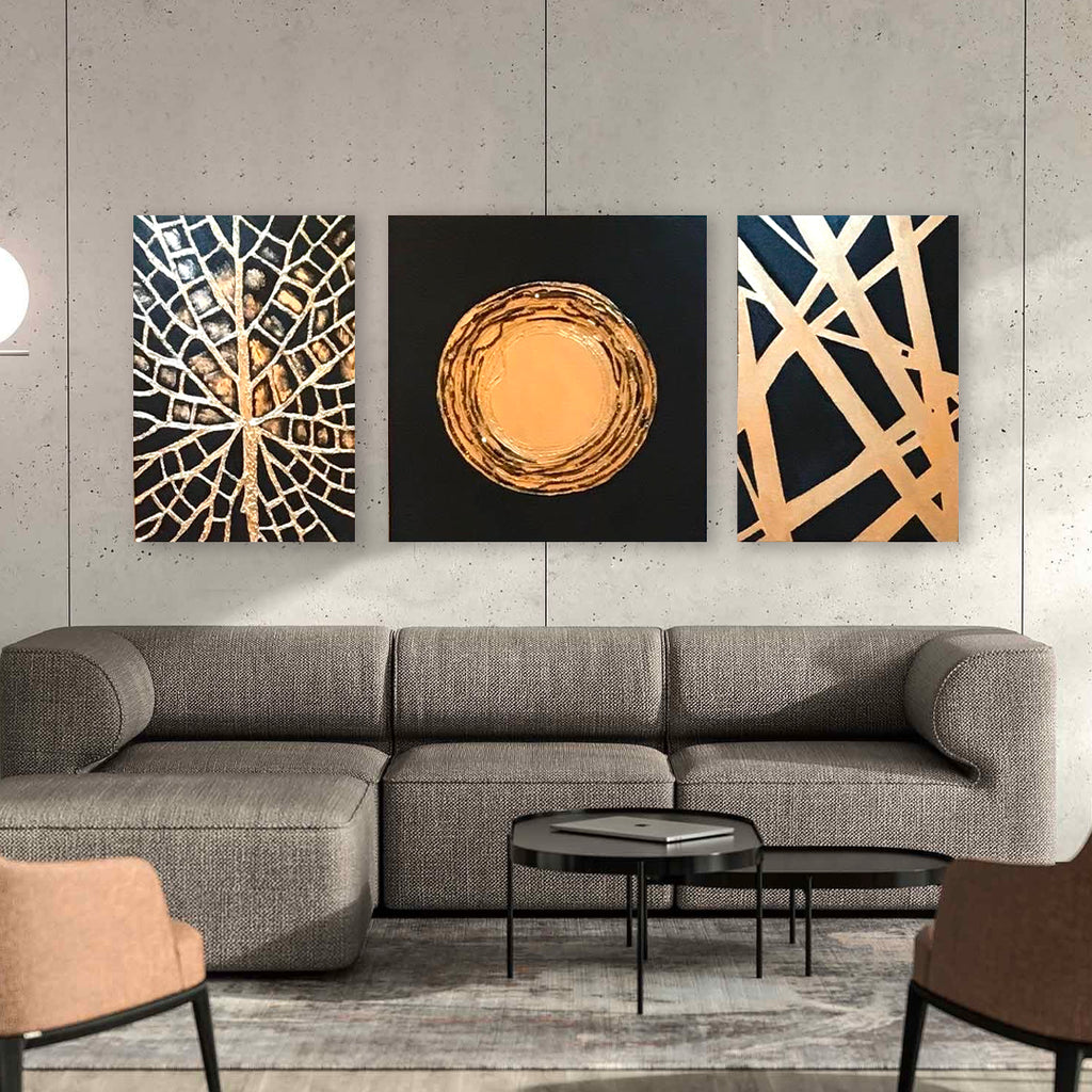 Greige Elegance | Set of 3 Paintings