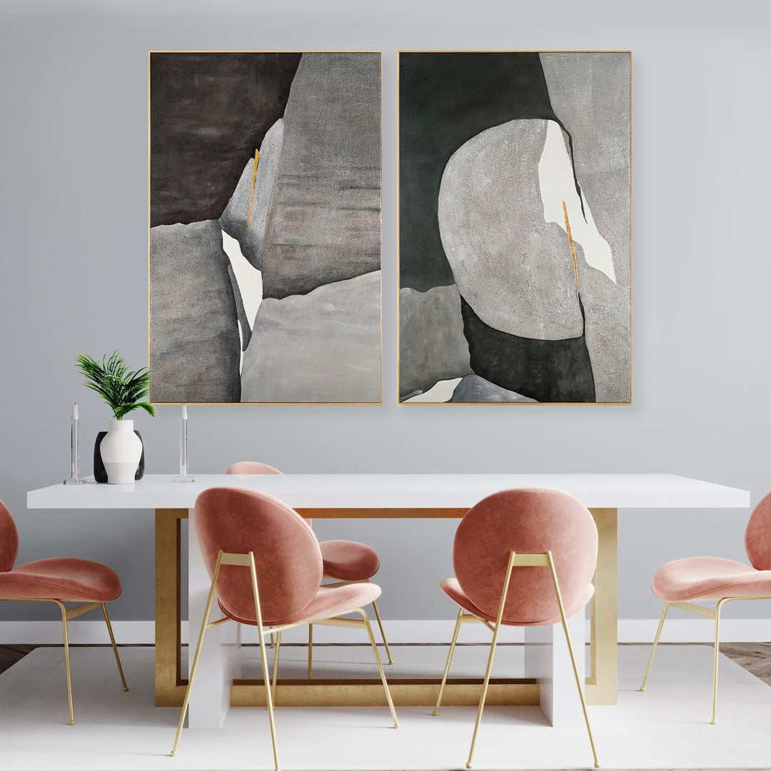 Rustic Elegance | Handmade Canvas Painting | Set of 2