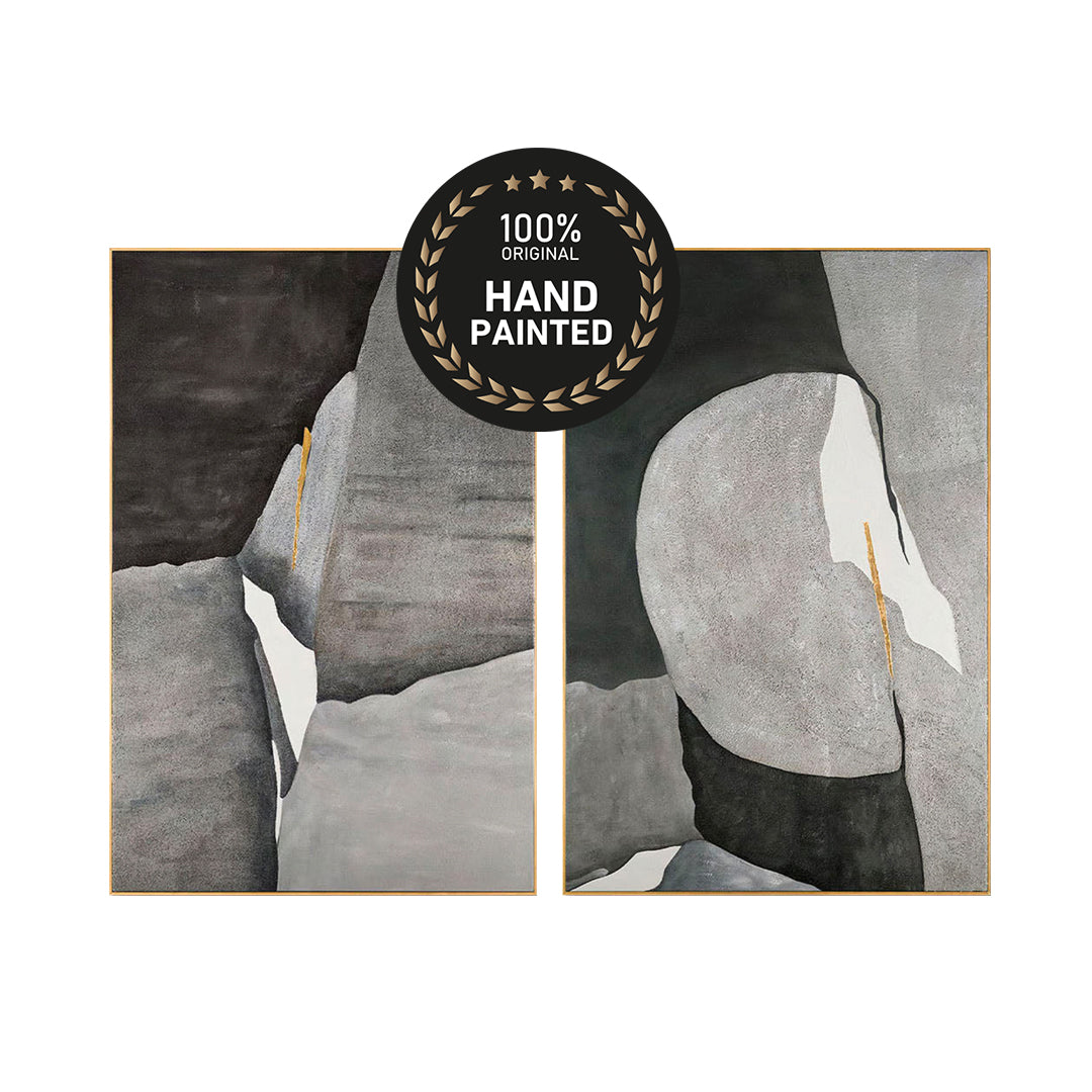 Rustic Elegance | Handmade Canvas Painting | Set of 2