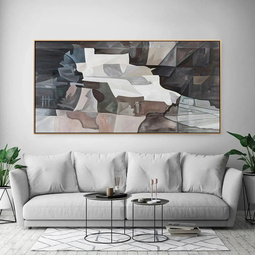 Creation – Original Grey & Brown Large Abstract Painting, 160x80 or 200x100 cm