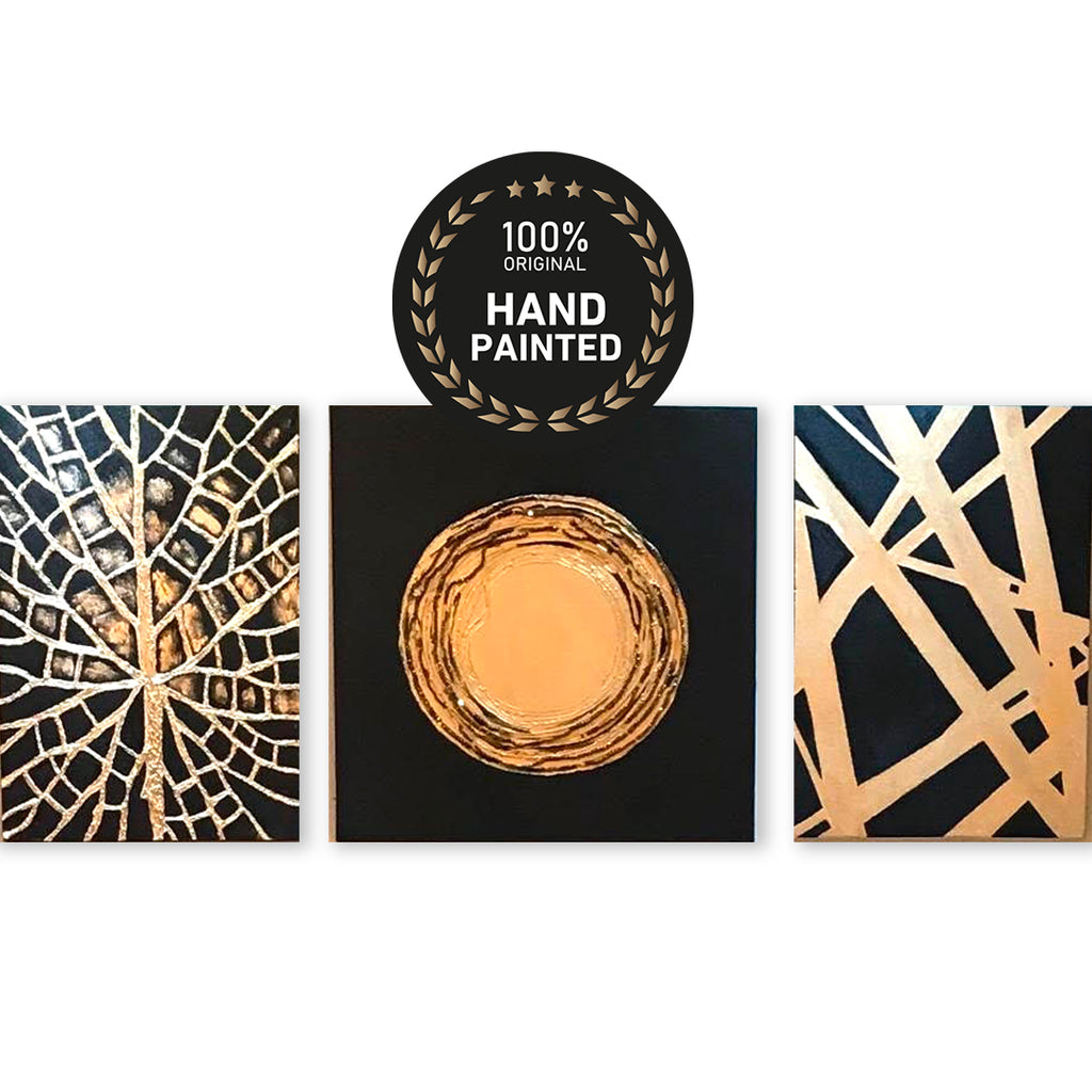 Greige Elegance | Set of 3 Paintings