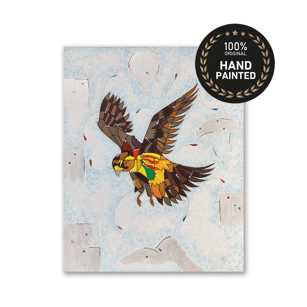 Falcon & Oryx | Handmade Canvas Painting