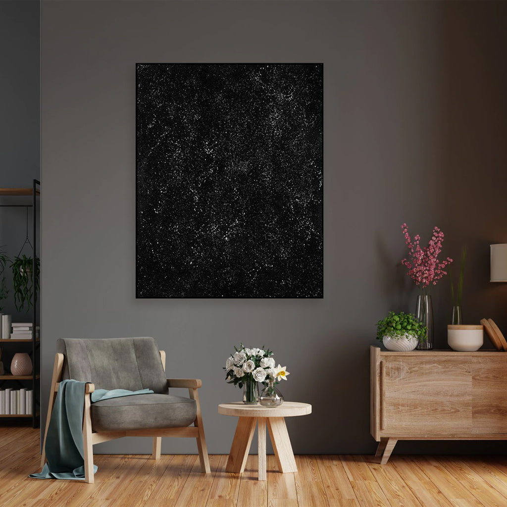 black Original neutral textured abstract painting with soft muted tones
