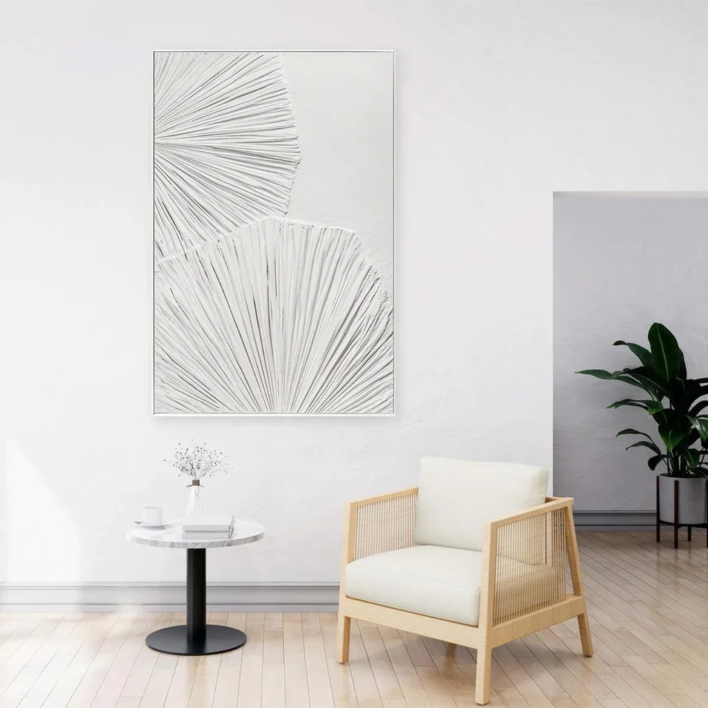 Minimal textured painting styled within a contemporary home