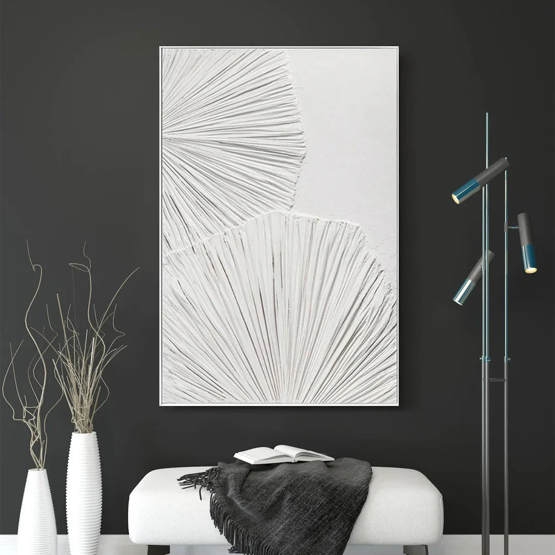 Organic texture and surface detail on a minimal canvas painting