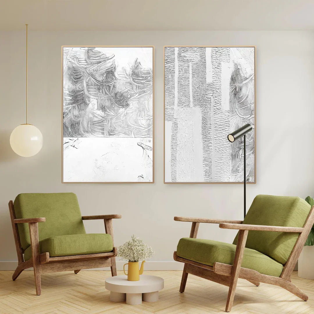 Original layered textured painting in natural neutral tones