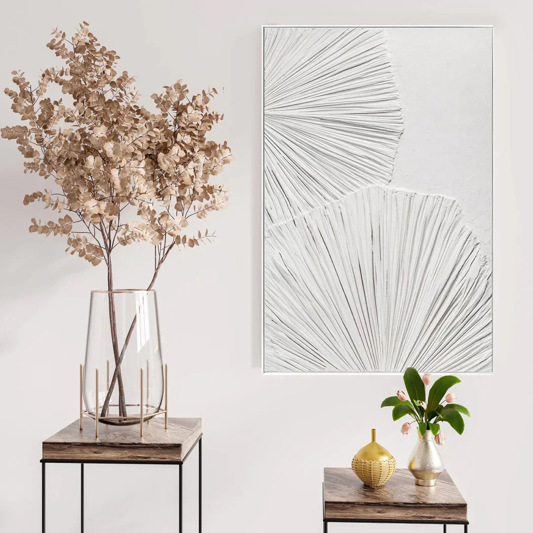 Original minimal textured abstract painting with an organic composition