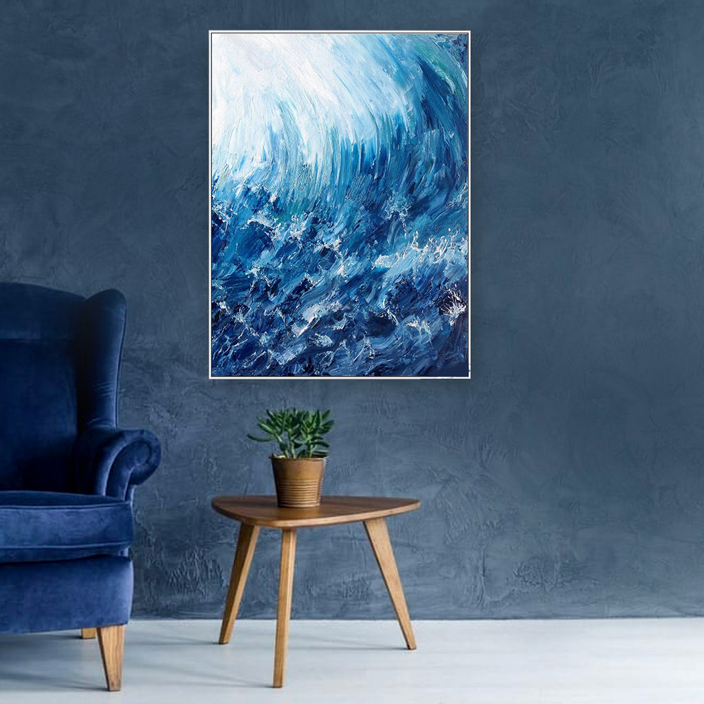 Handmade painting in water theme